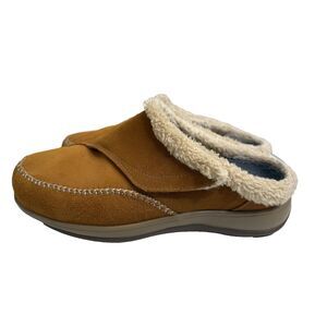 Orthofeet Charlotte Brown Slippers Womens Size 10 W X Wide 2E Arch Support